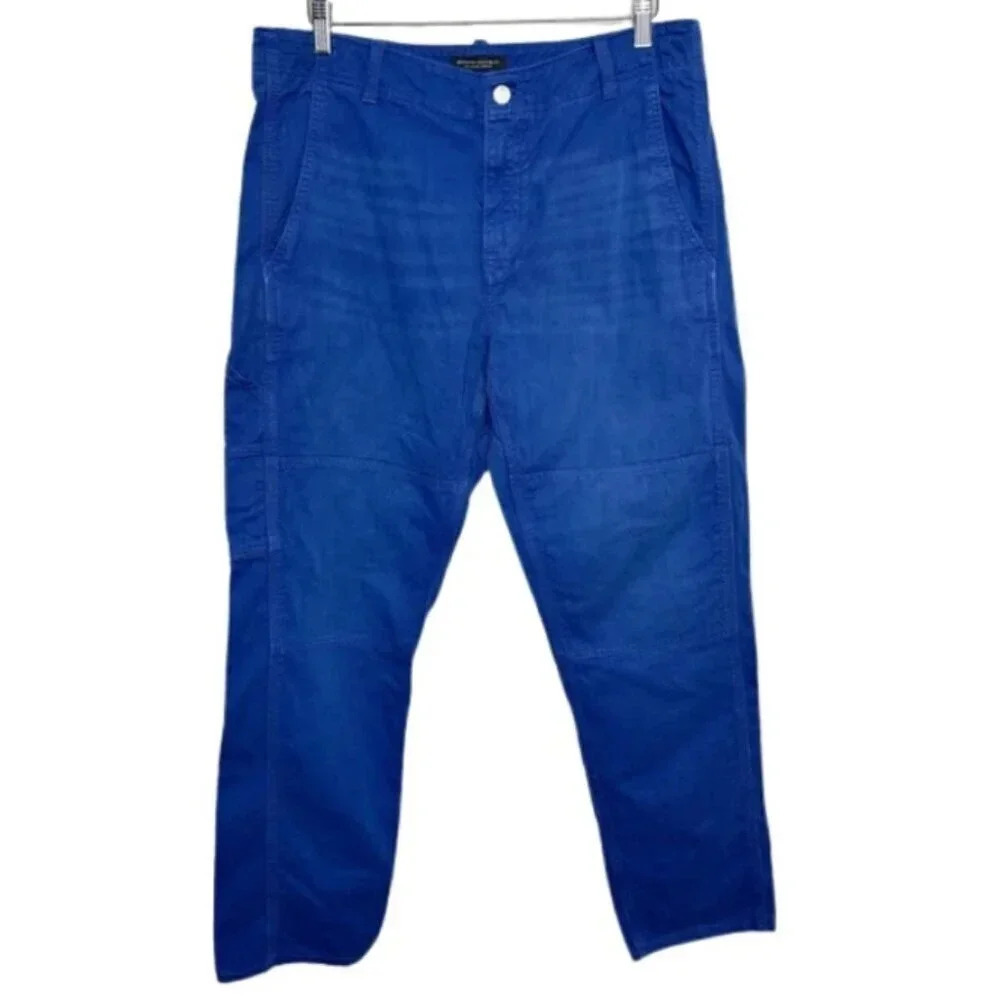 Banana Republic Mens 35R Blue Mill Valley Surplus Canvas Relaxed Taper Jeans